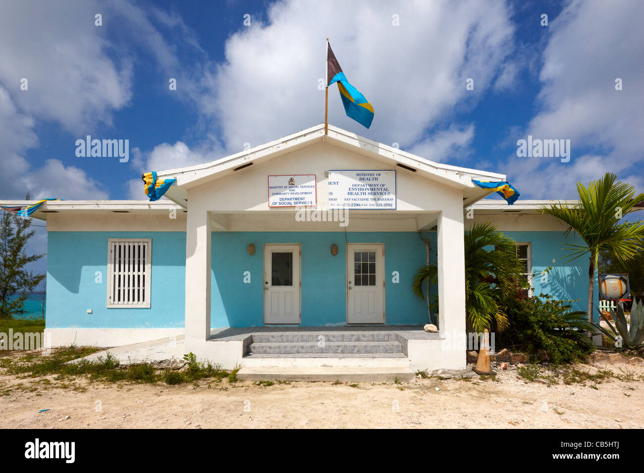 Department of Social Services, Cockburn Town, San Salvador, Bahamas, Caribbean Stock Photo