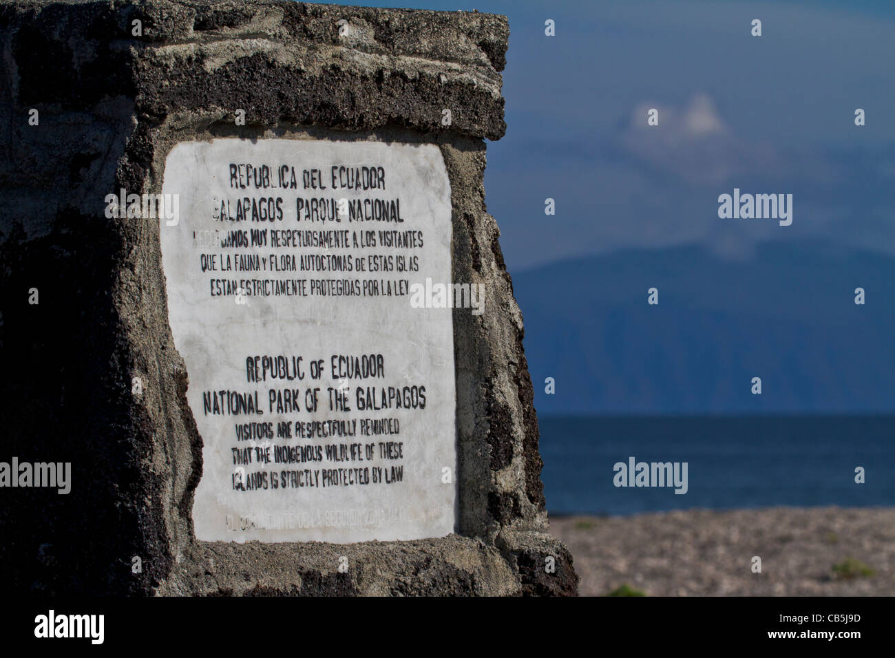 Galapagos national park sign hi-res stock photography and images - Alamy