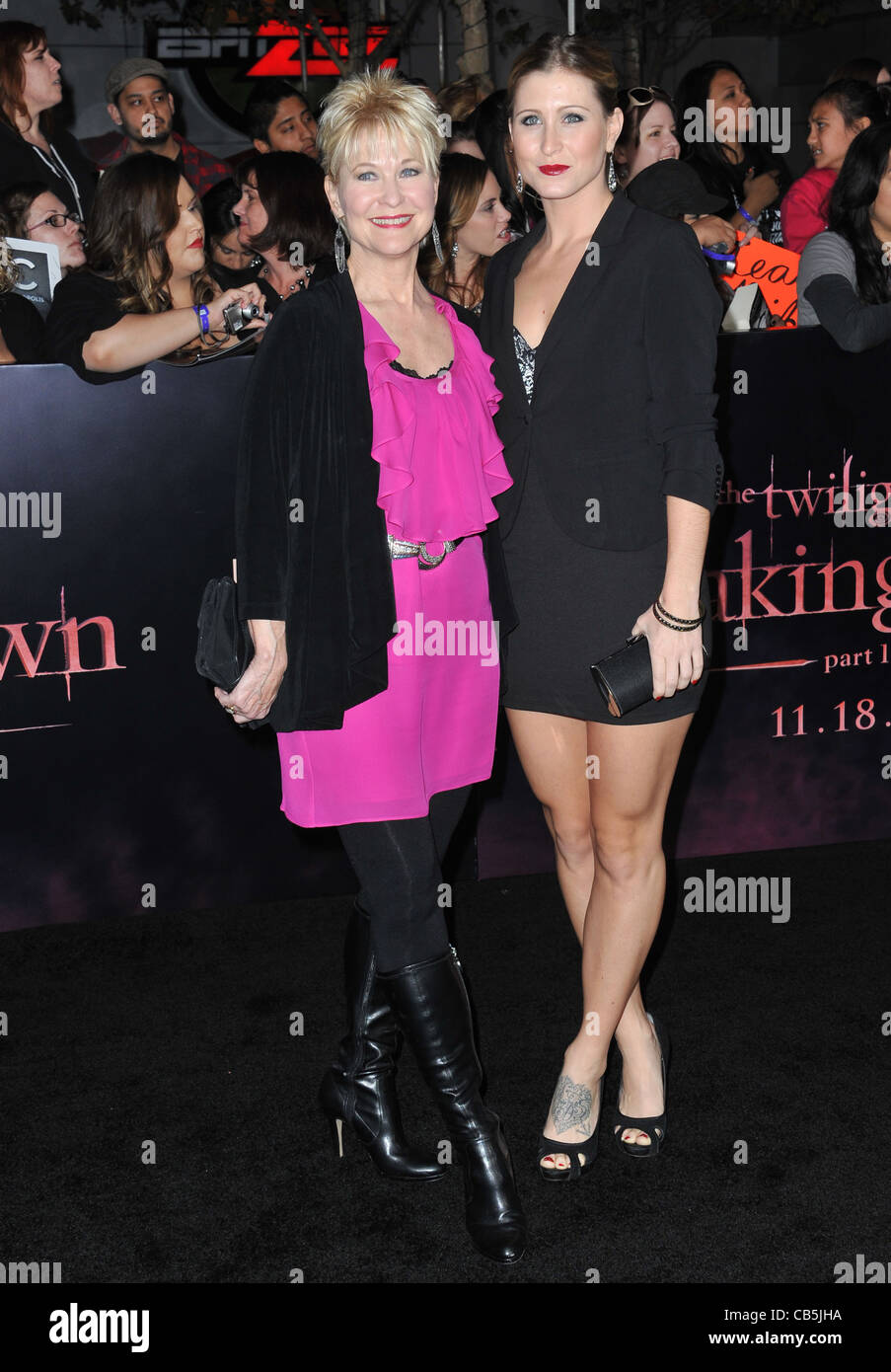 Dee Wallace & Gabrielle Stone (right) at the world premiere of 'The Twilight Saga: Breaking Dawn - Part 1' Stock Photo