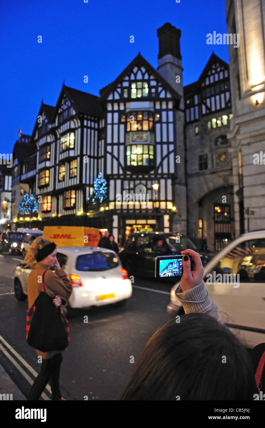 Liberty Department Store at Christmas, Great Marlborough Street, Soho, City of Westminster, London, England, United Kingdom Stock Photo