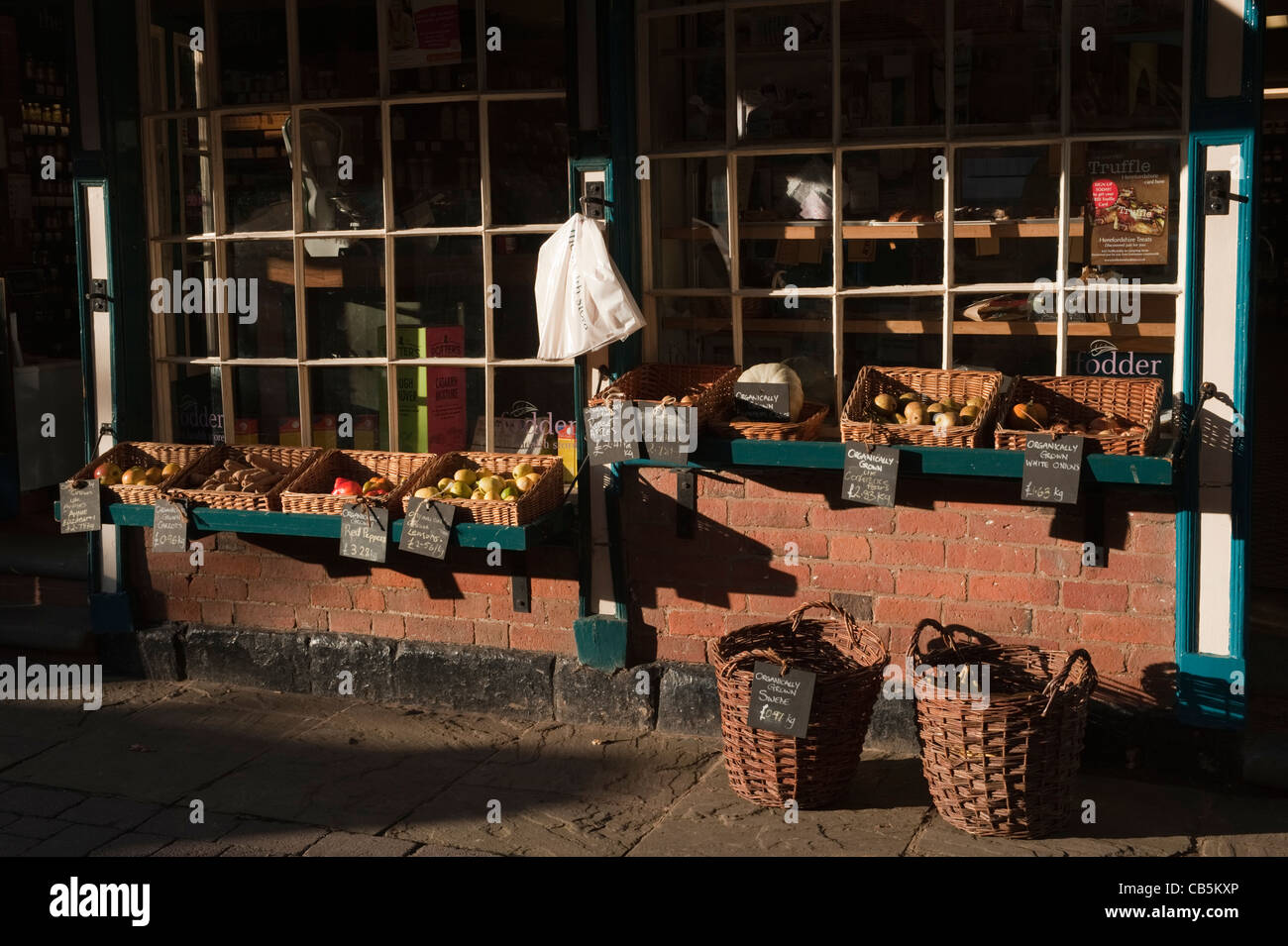 Shops in Church Street in Hereford Stock Photo Alamy