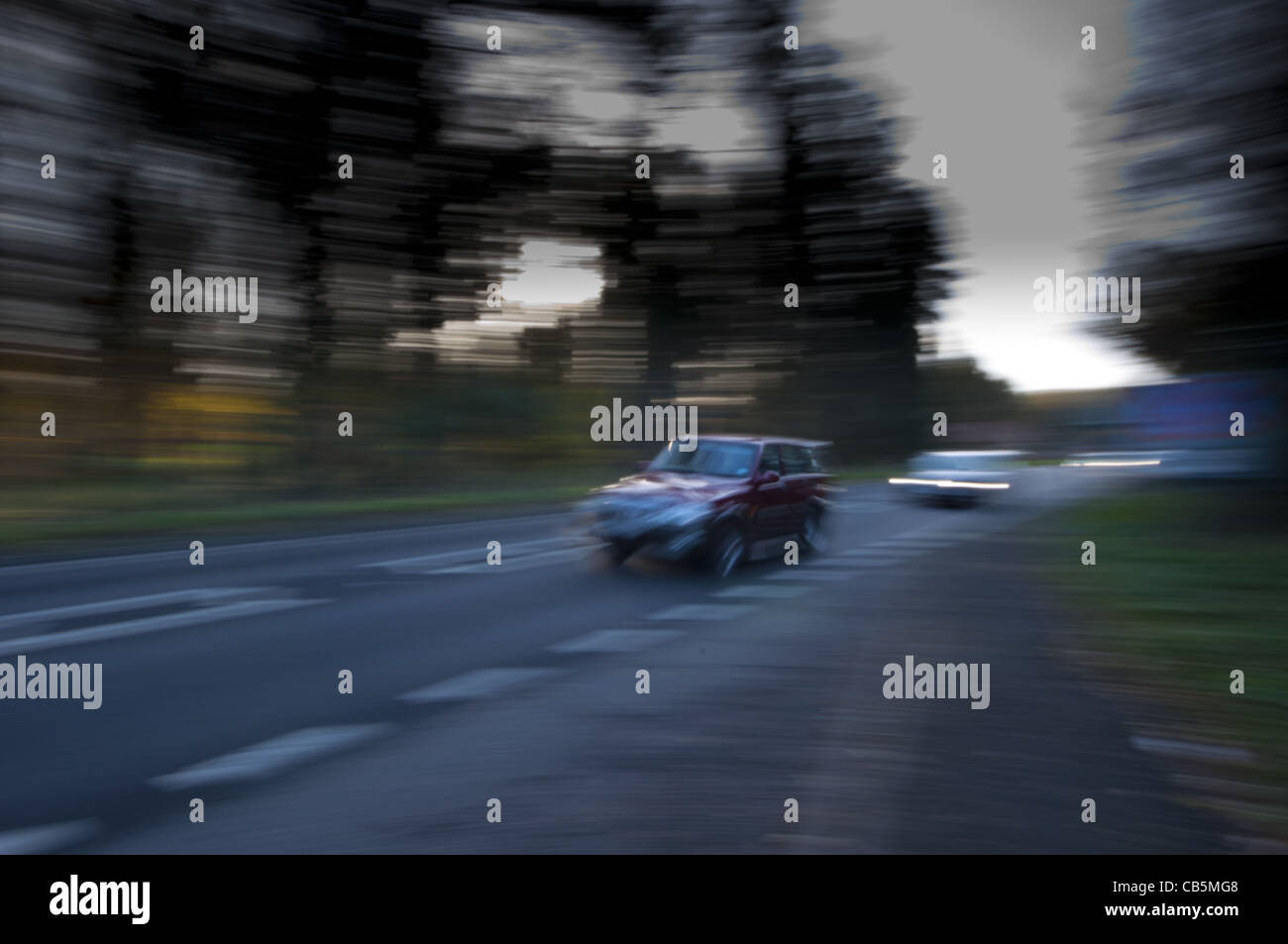 Traffic cars on country road with motion blur Stock Photo - Alamy