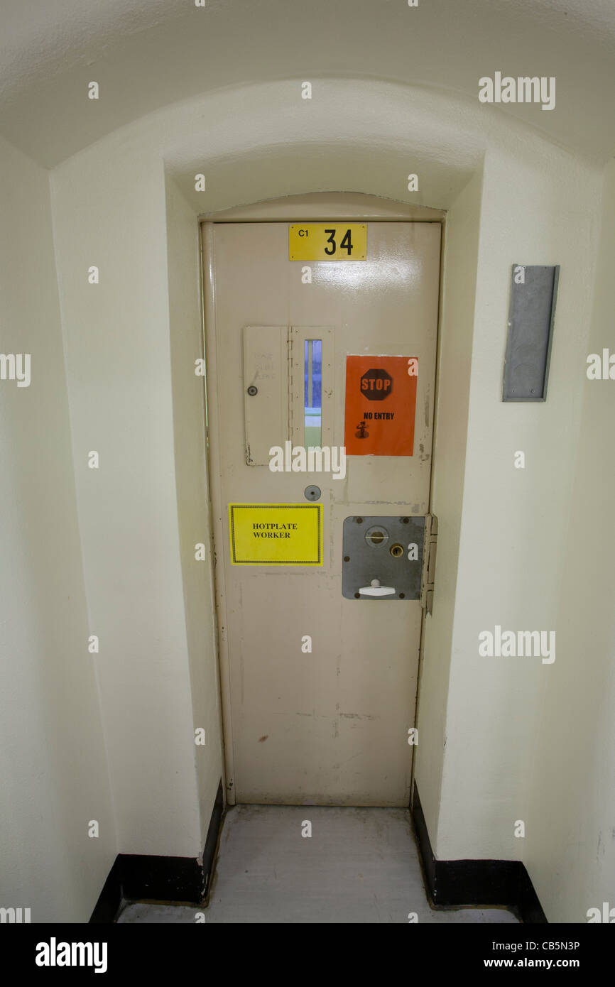 View of a Cell door at wormwood scrubs prison london uk Stock Photo