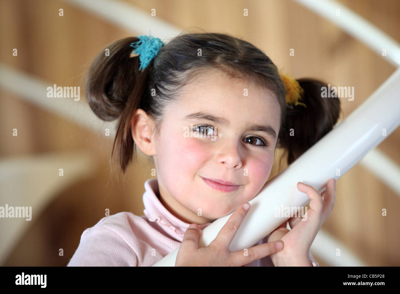 portrait of cute little girl with pigtails Stock Photo - Alamy