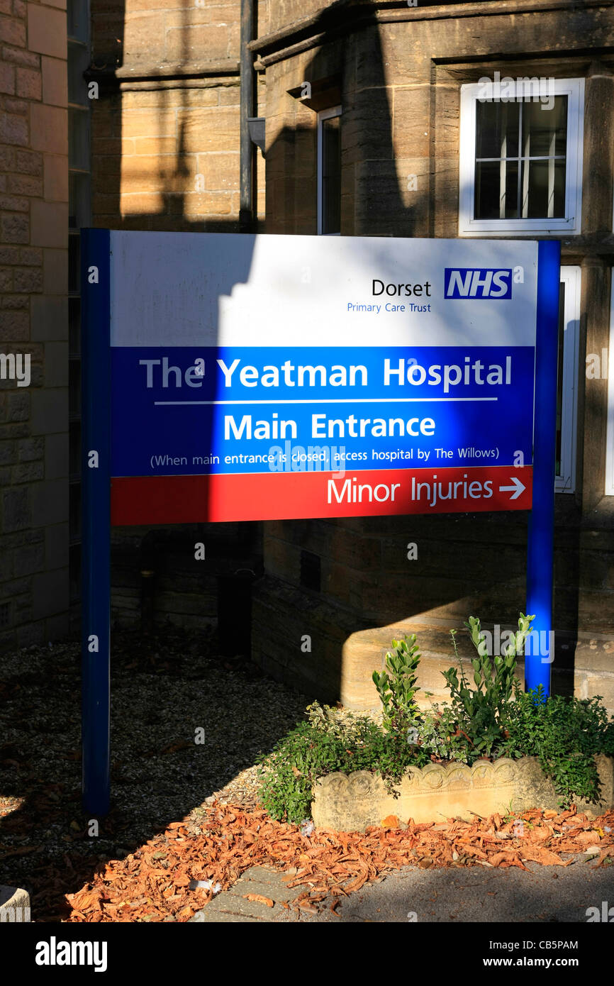 Sherborne Sign Dorset NHS Yeatman Hospital Sherborne Sign Stock Photo - Alamy