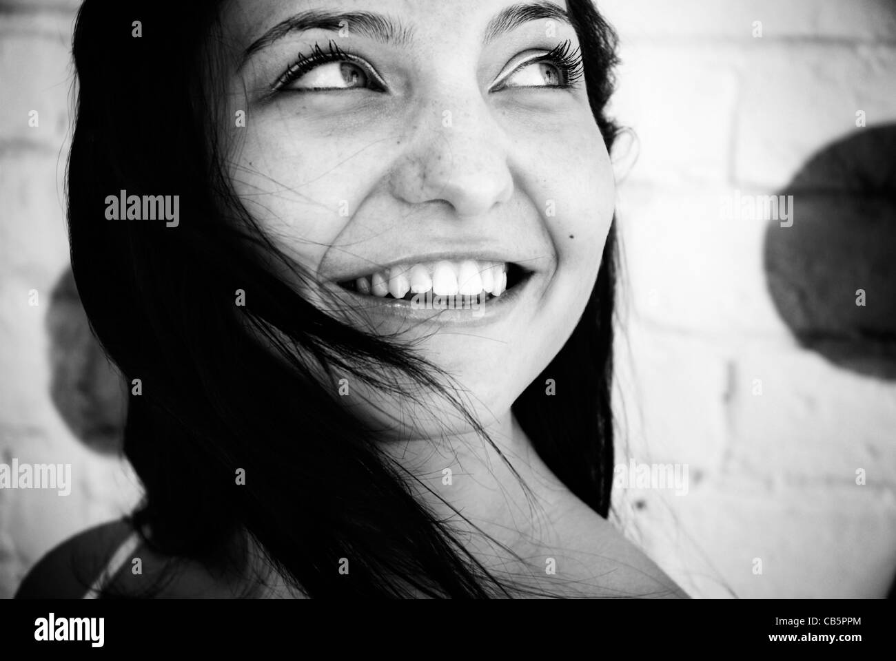 Young girls left eye close Black and White Stock Photos & Images - Alamy