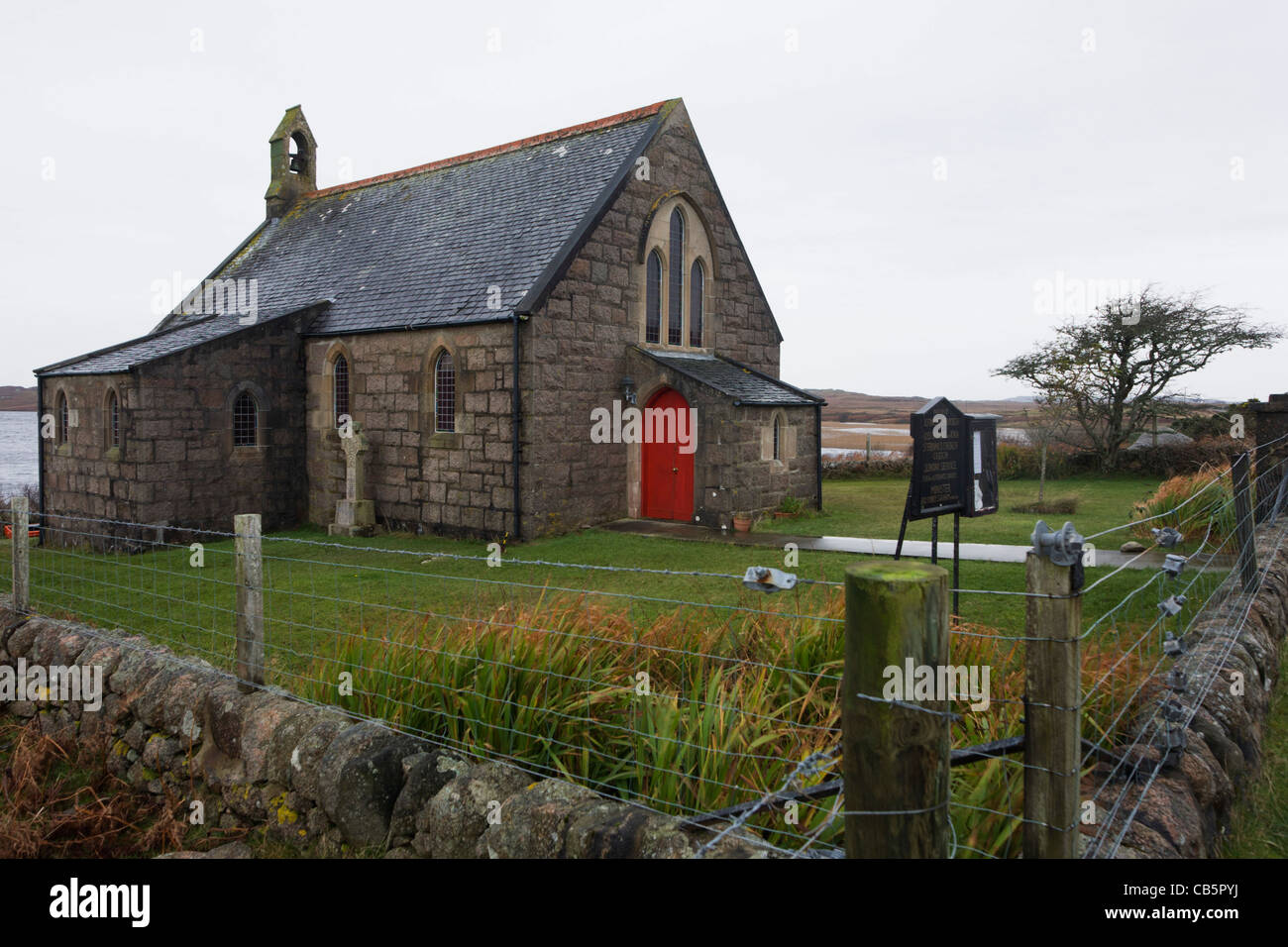 St Ernan's church, Fionnphort, Isle of Mull, Scotland. Stock Photo