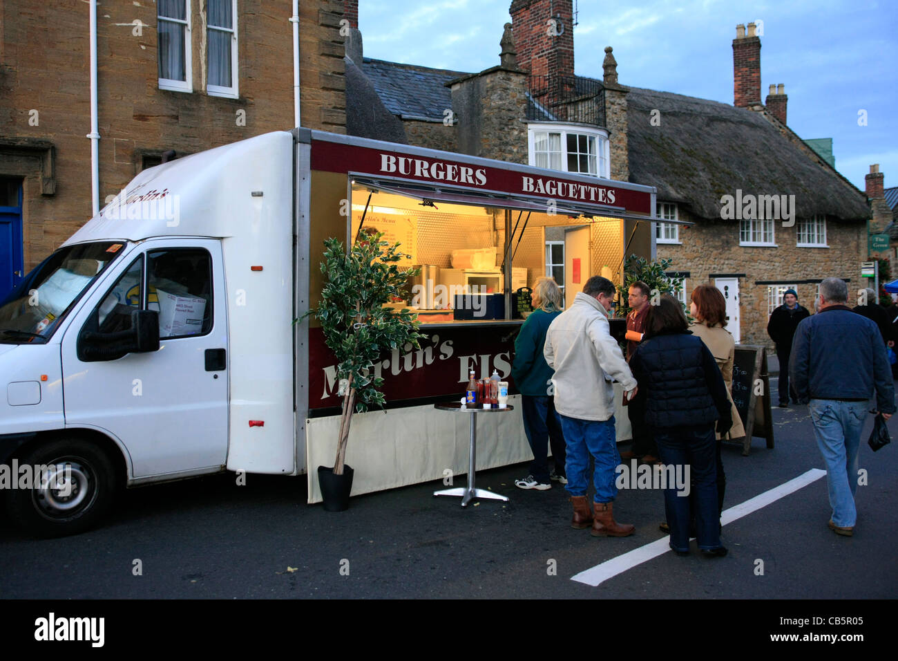 Evening Street Market Stalls in Sherborne Dorset Stock Photo Alamy