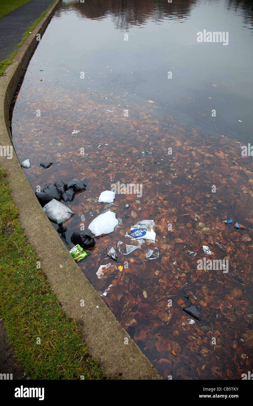 Pollution in pond Stock Photo Alamy
