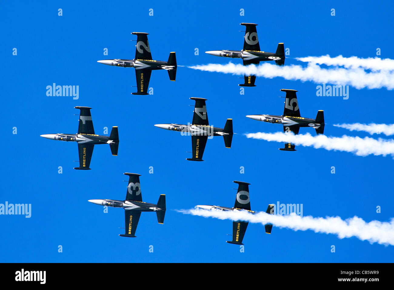 Breitling air display team L-39 Albatross Stock Photo