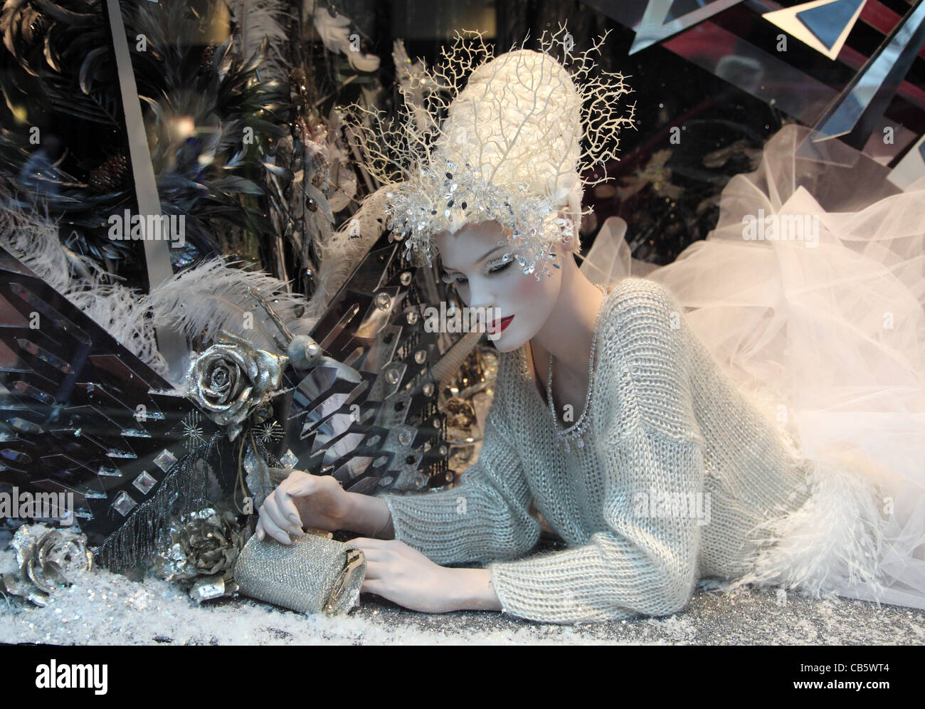 Christmas department store window, Brown Thomas, Dublin, Ireland Stock