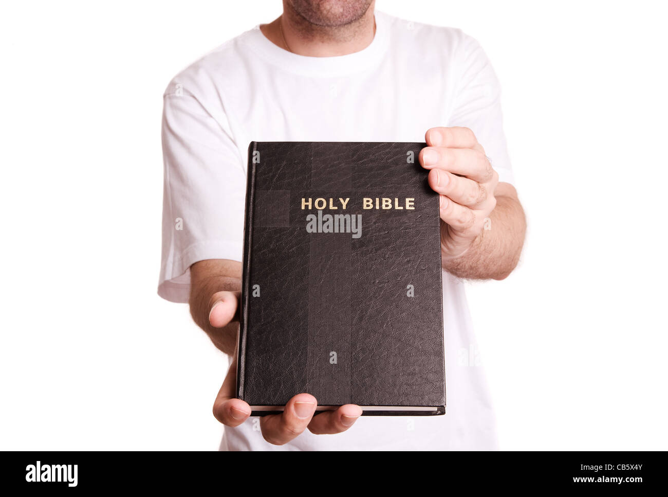 man with bible Stock Photo