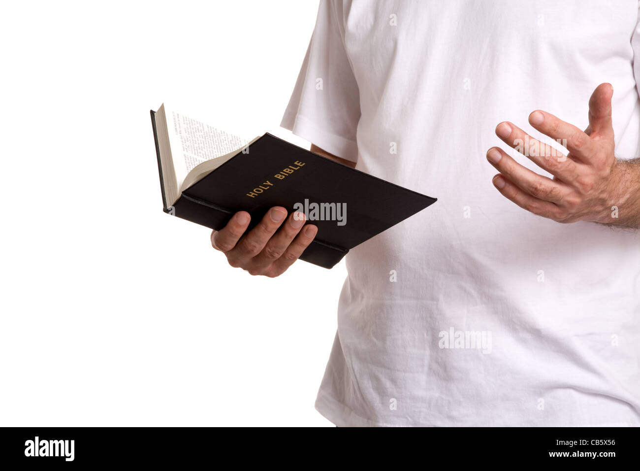 man with bible Stock Photo