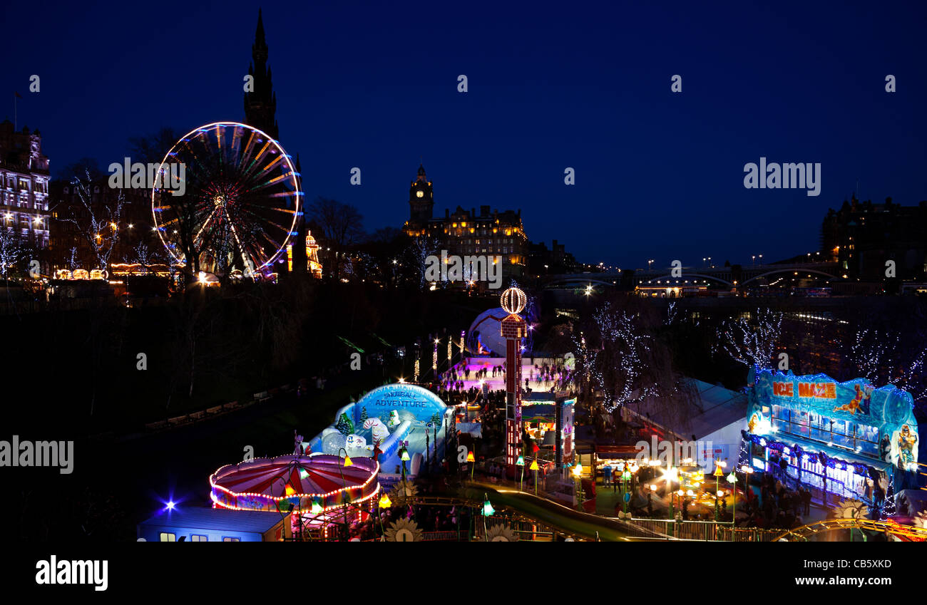 Edinburgh Christmas ice rink and Fun Fair, East Princes Street Gardens