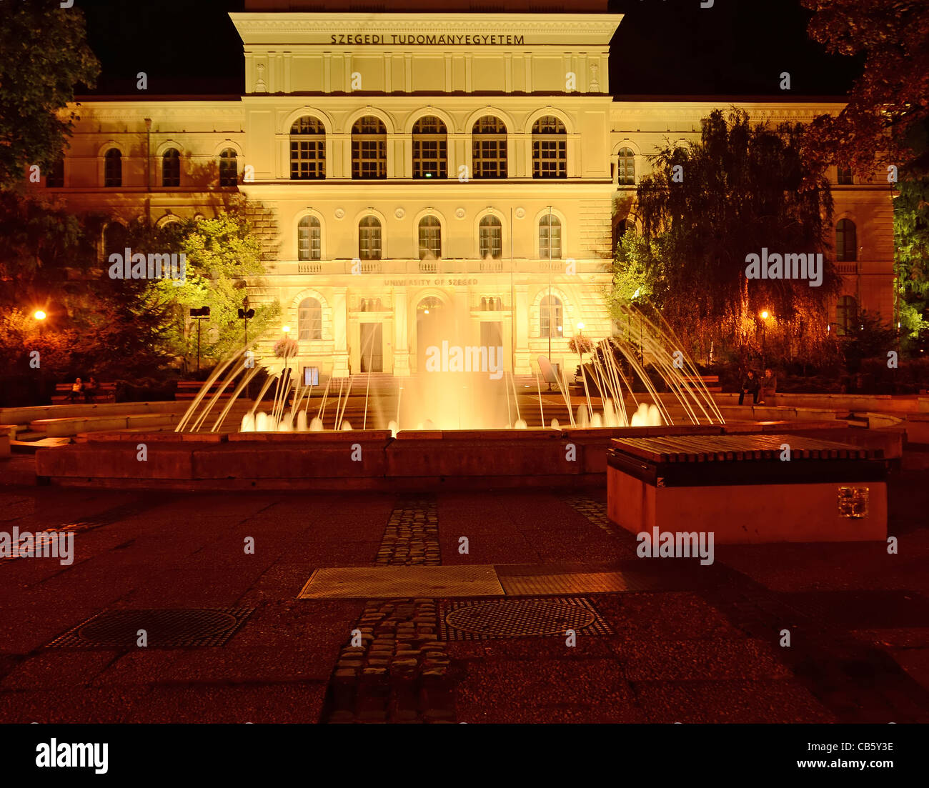 University of Szeged at night Stock Photo