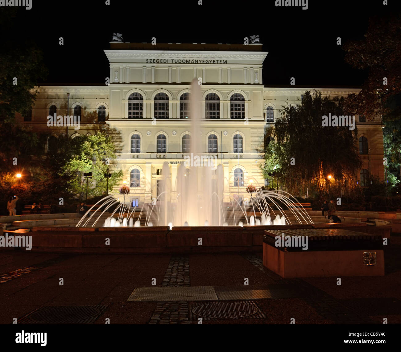 University of Szeged at night Stock Photo