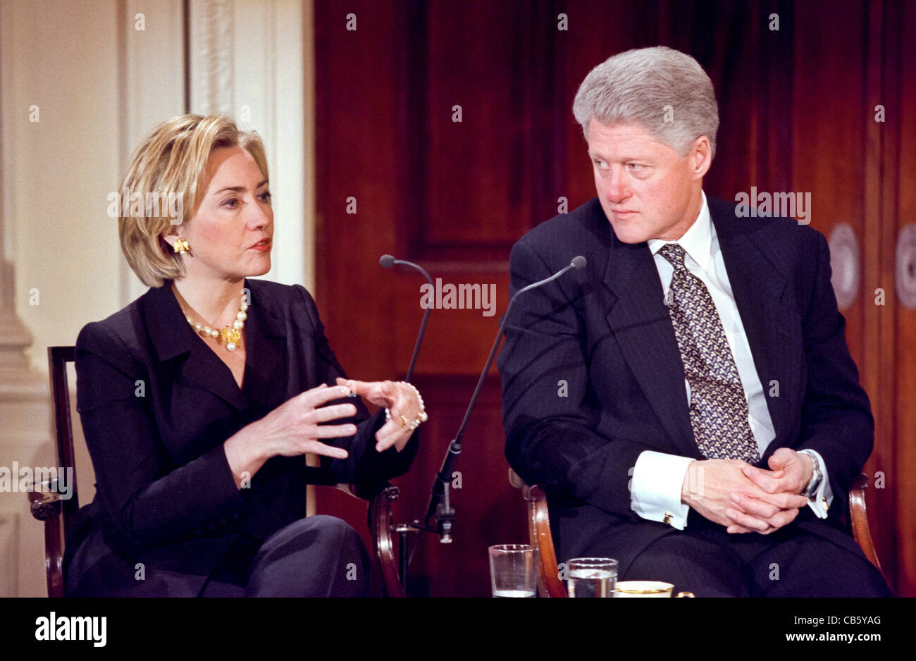 President and Mrs. Clinton attend the Millennium evening lecture on ...