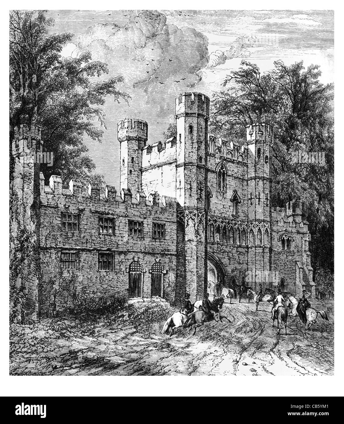 Battle Abbey ruined ruins ruin East Sussex England Battle of Hastings St Martin Grade I listed English Heritage Stock Photo