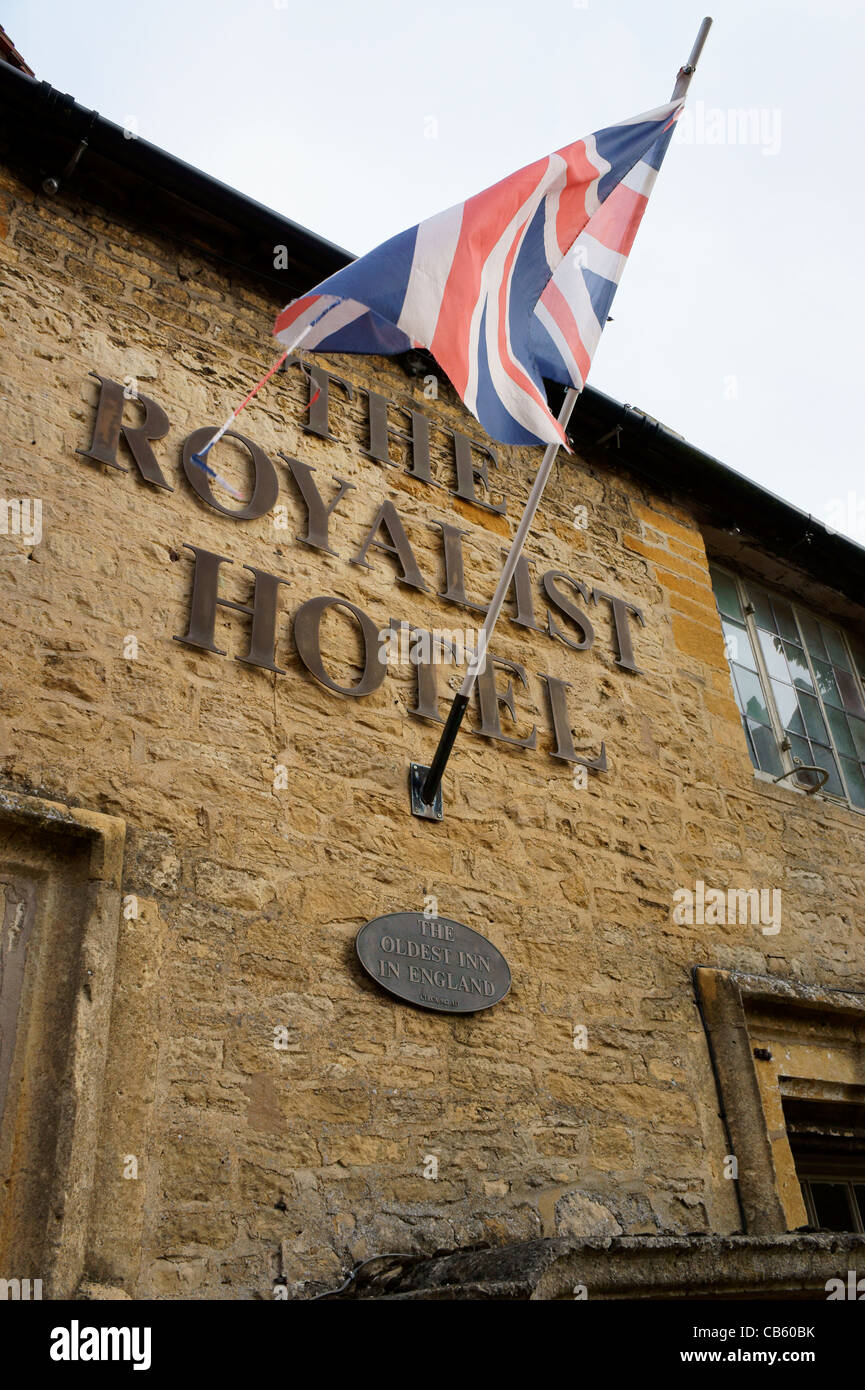 The Royalist Hotel in the Square at Stow-on-the-Wold, Gloucestershire, England. Stock Photo