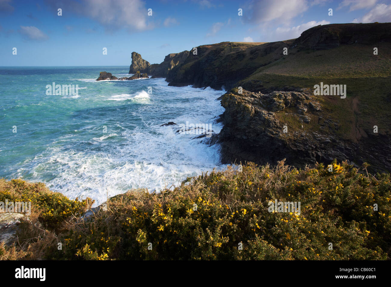 A North Cornwall coast scene near Bossiney Stock Photo - Alamy