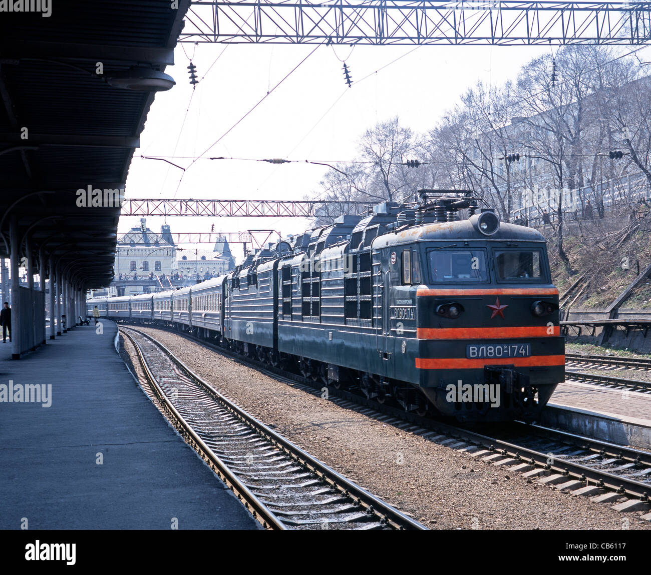 Trans Siberian Express Train in Vladivostok Railway Station, Vladivostok,  Primorsky Krai, Russia Stock Photo - Alamy
