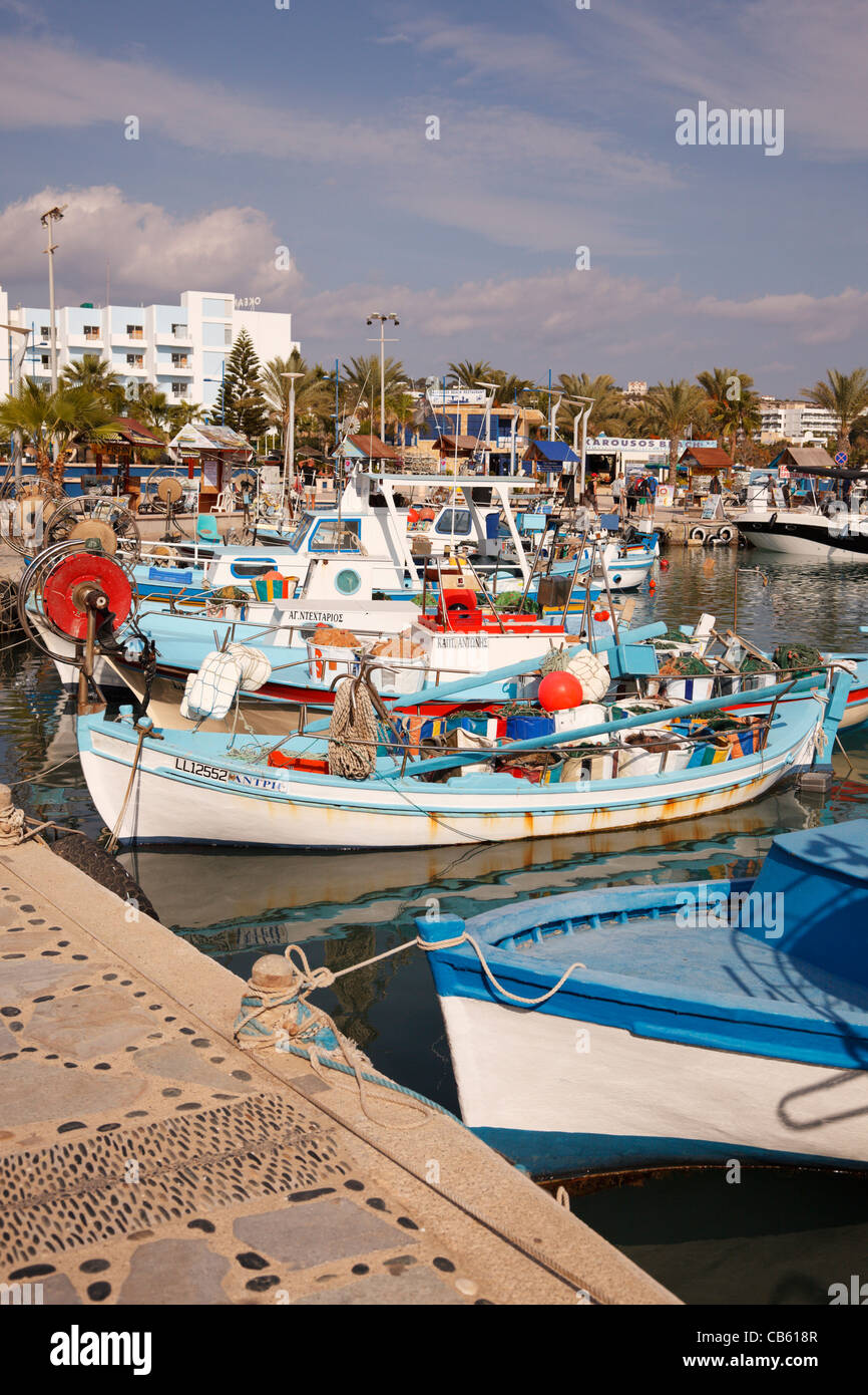 Fishing Boats in Agia Napa Harbour Stock Photo