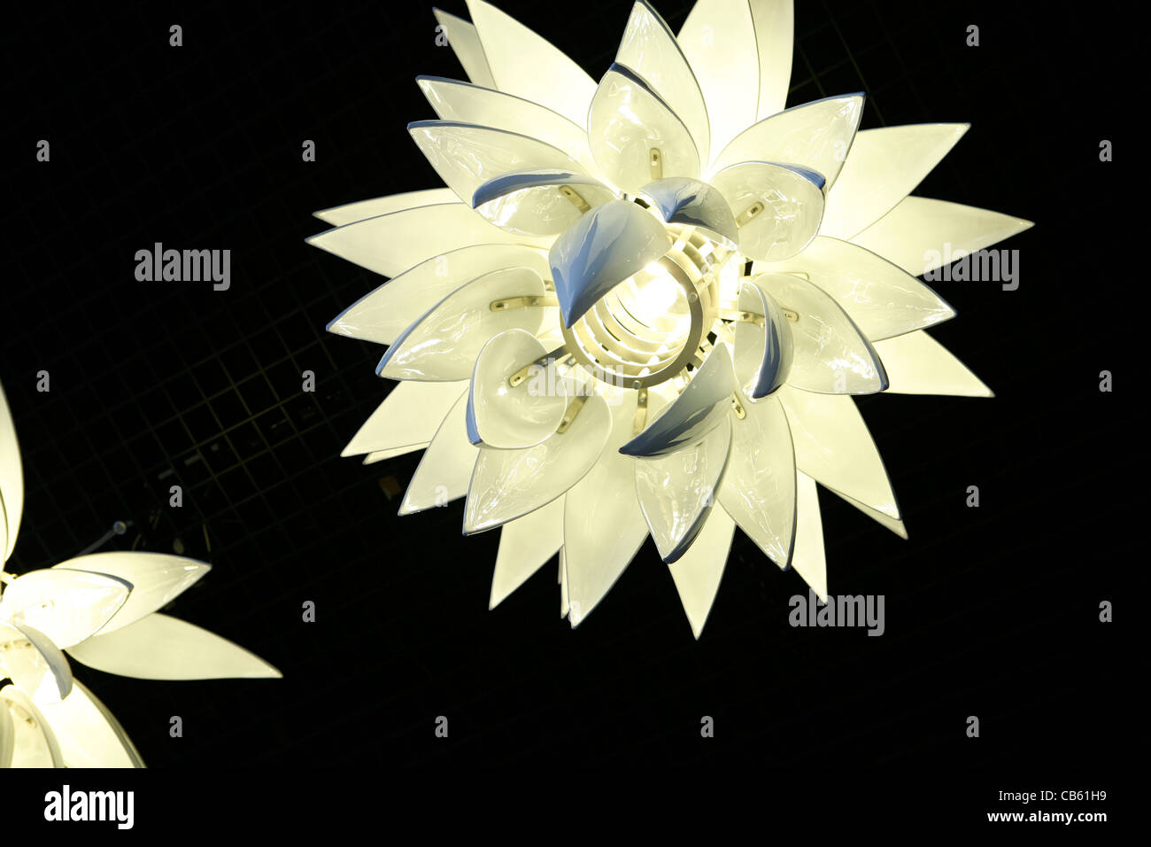 Designer ceramic petal light fitting Stock Photo