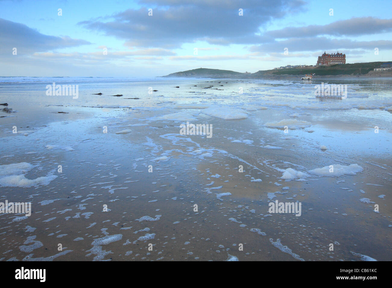 Autumn afternoon at Fistral beach, Newquay, North Cornwall, England, UK Stock Photo