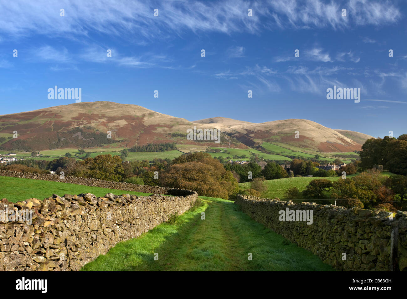 The Howgill Fells and Sedbergh Stock Photo