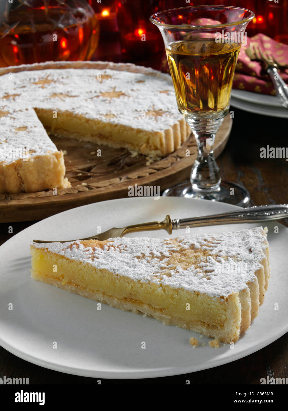 Traditional Spanish Santiago almond tart Stock Photo Alamy