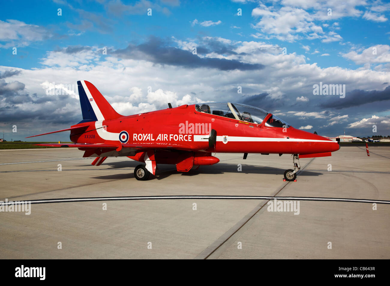 Bae Hawk of the RAF formation aerobatic team the Red Arrows Stock Photo