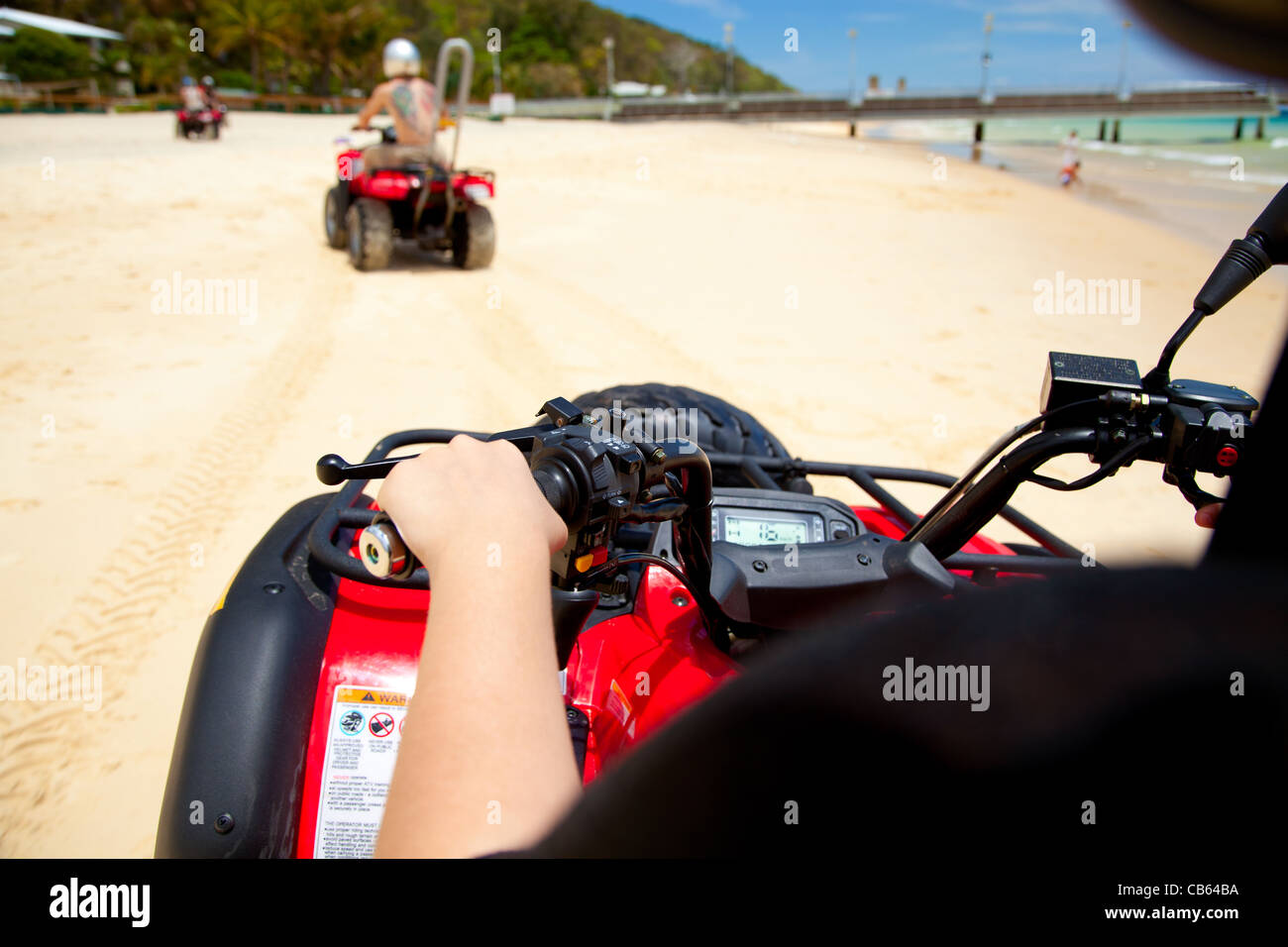 View from a quad bike on a beach Stock Photo Alamy