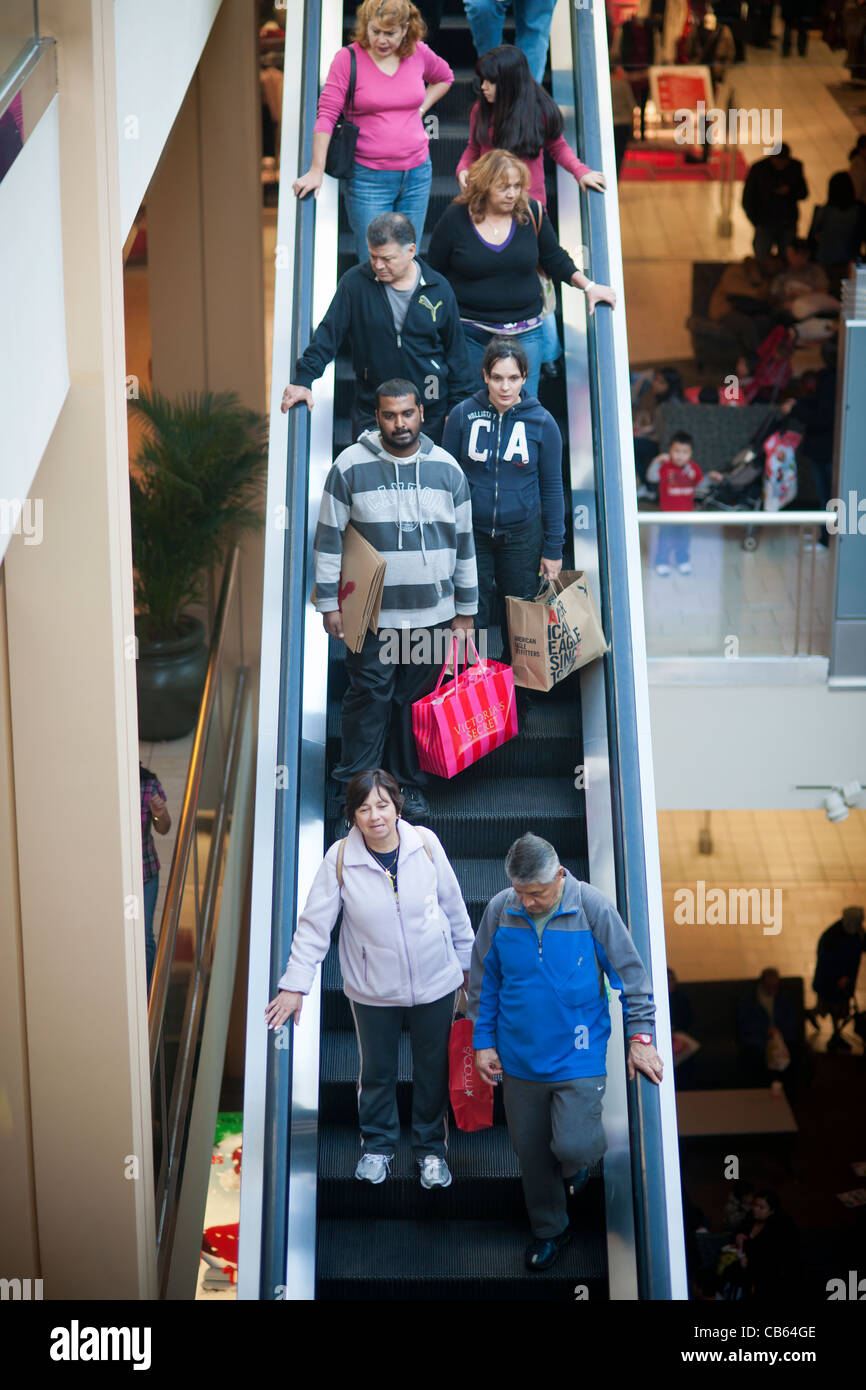 Shoppers at the Queens Center Mall in the borough of Queens in New York