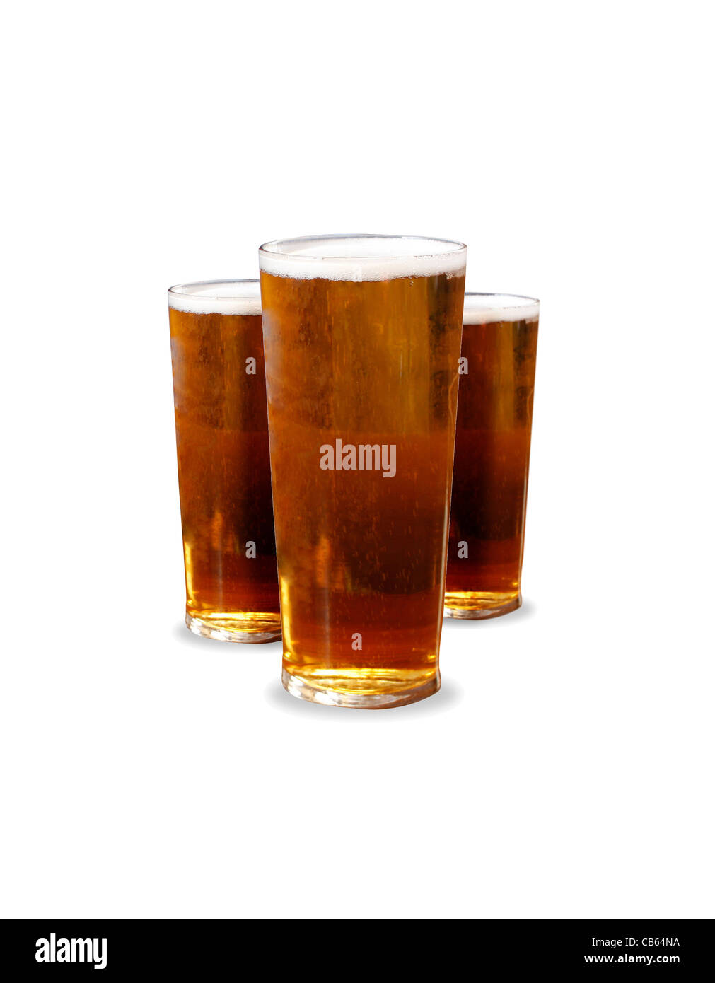 Pints on a white background Stock Photo