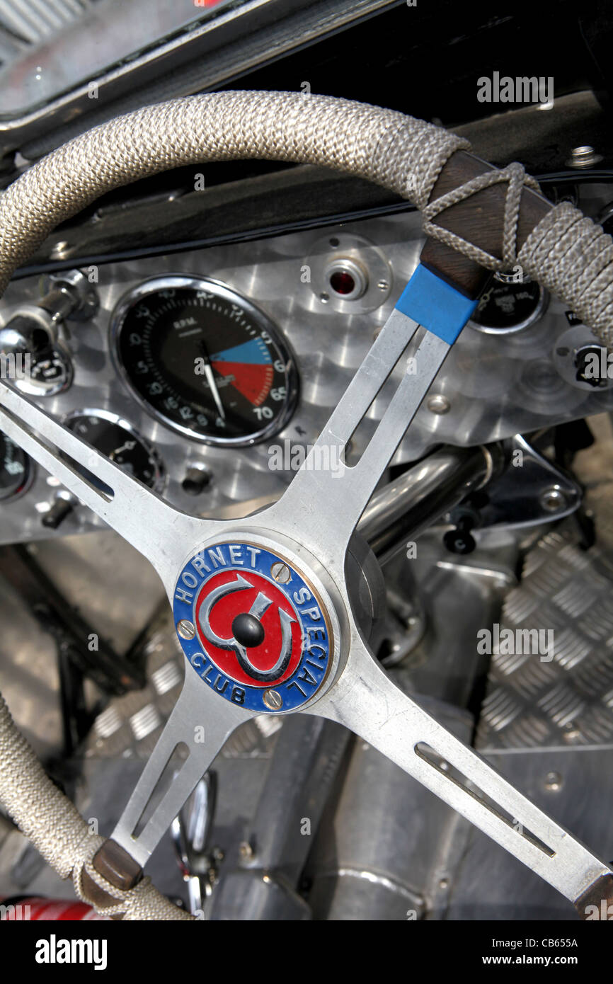 Vintage hornet spacial steering wheel Stock Photo - Alamy