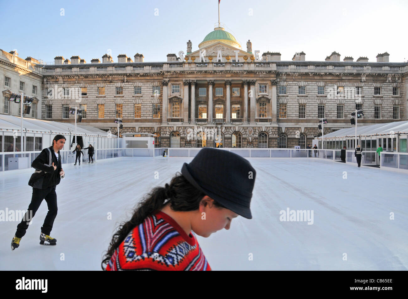 Somerset House Skate Ice skating Christmas London Stock Photo Alamy