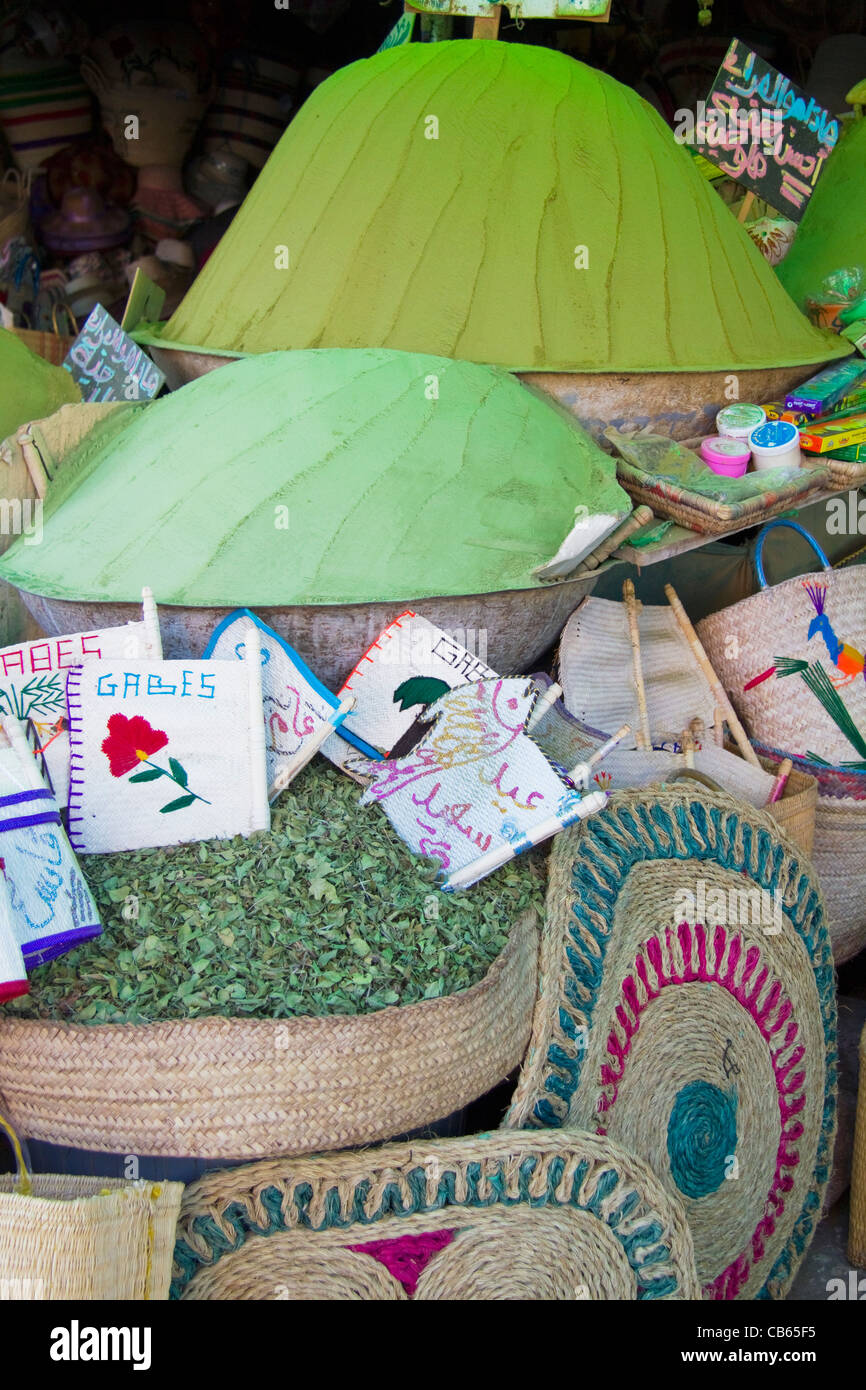 Spice market in Gebes Tunisia Stock Photo