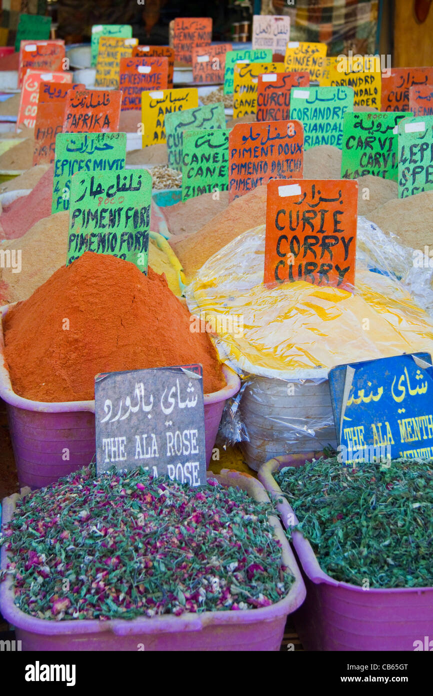 Spice market in Gebes Tunisia Stock Photo