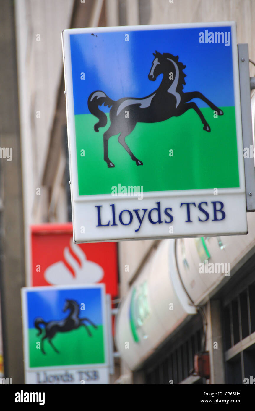 Lloyds TSB bank Santander banking high street banks Stock Photo