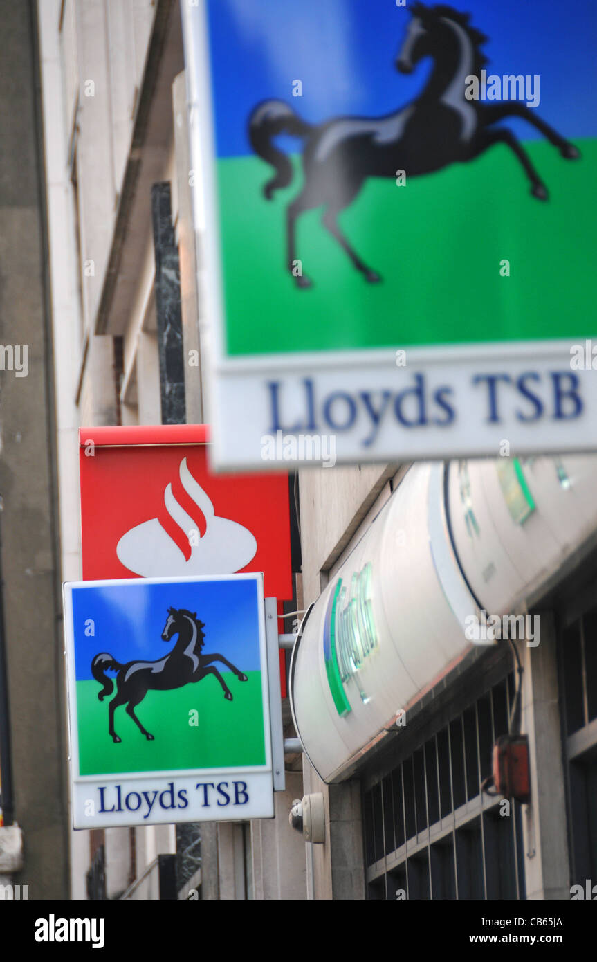 Lloyds TSB bank Santander banking high street banks Stock Photo