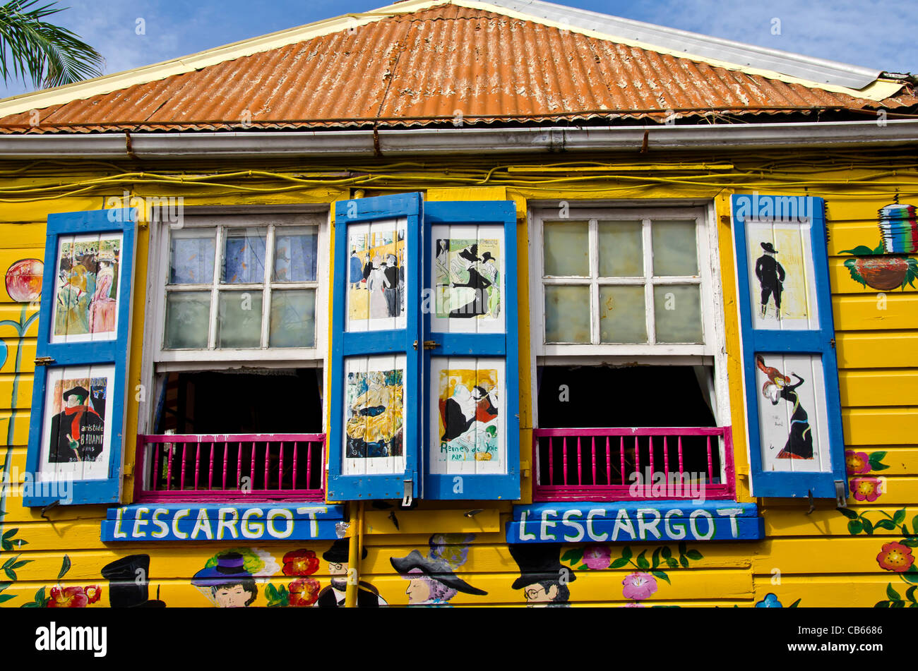 St Maarten L'Escargot Restaurant Front Street Philipsburg Stock Photo