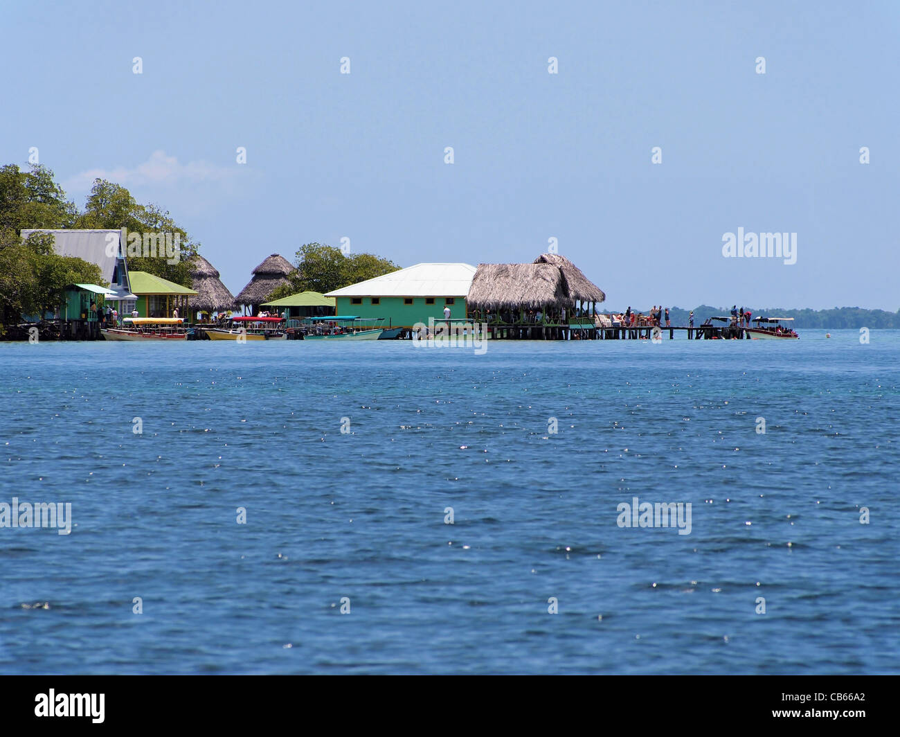Resort over the Caribbean sea in the archipelago of Bocas del Toro, Panama Stock Photo