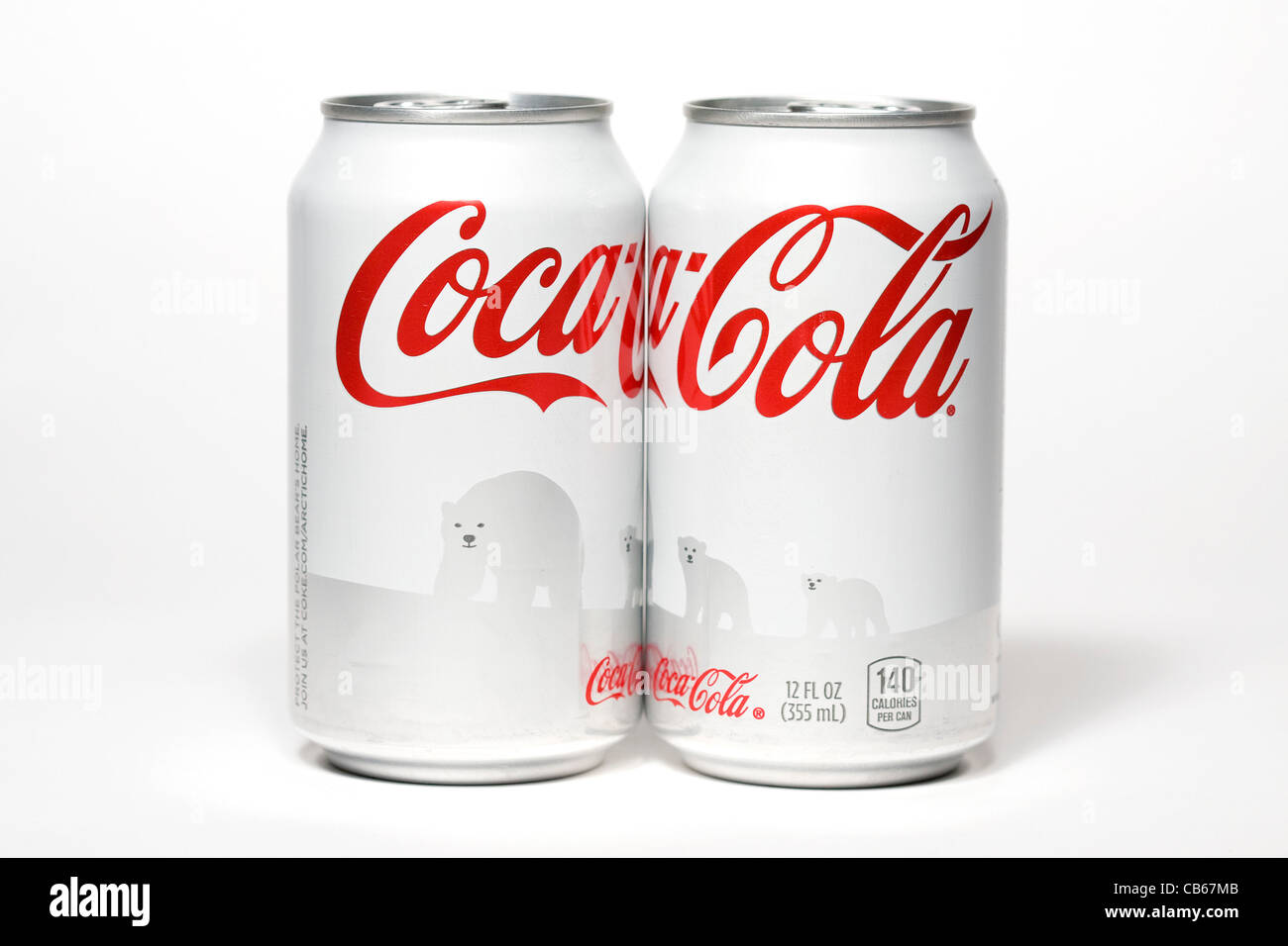 The Coca-Cola polar bear can.  Stock Photo