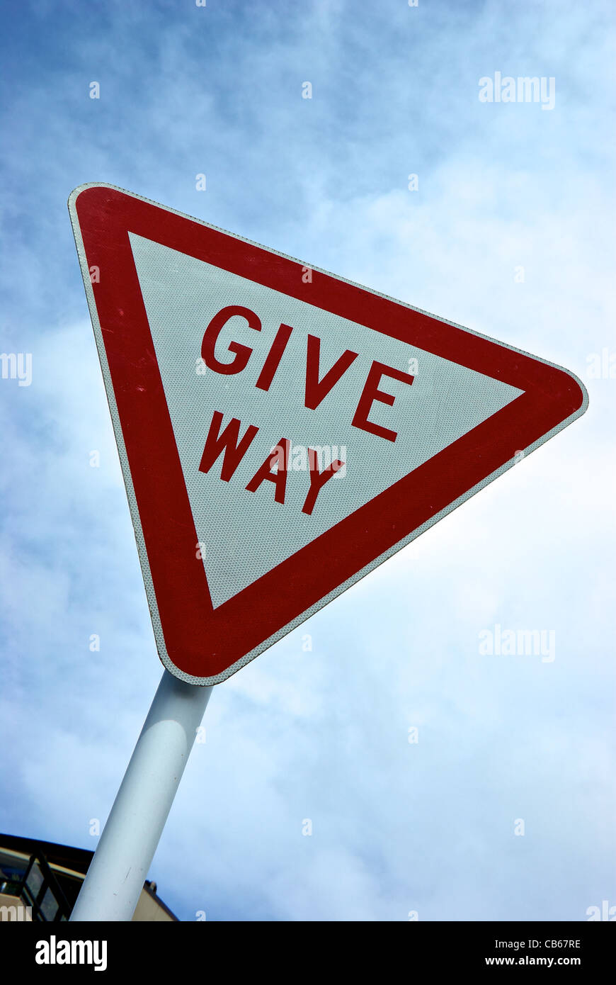 Give Way yield to other traffic sign Wellington New Zealand Stock Photo Alamy