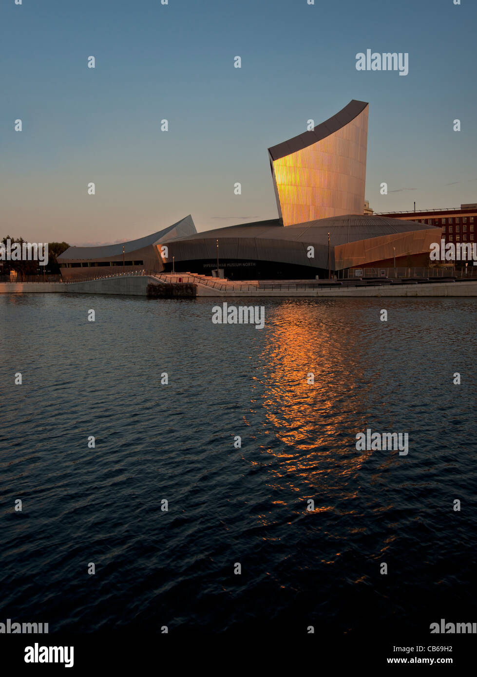 View across Salford Quays to Imperial War Museum North Stock Photo - Alamy