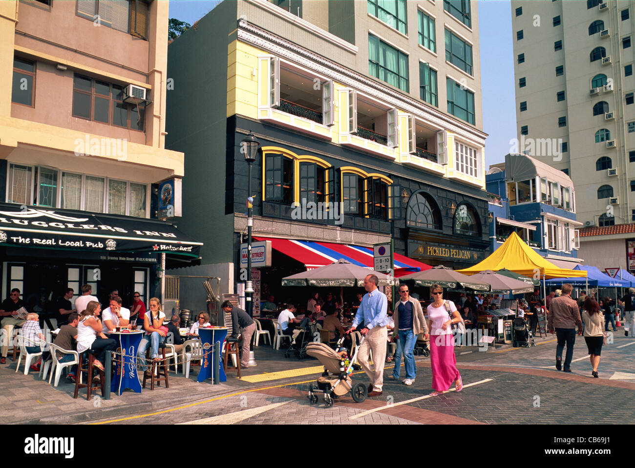 China, Hong Kong, Outdoor Restaurants in Stanley Stock Photo Alamy