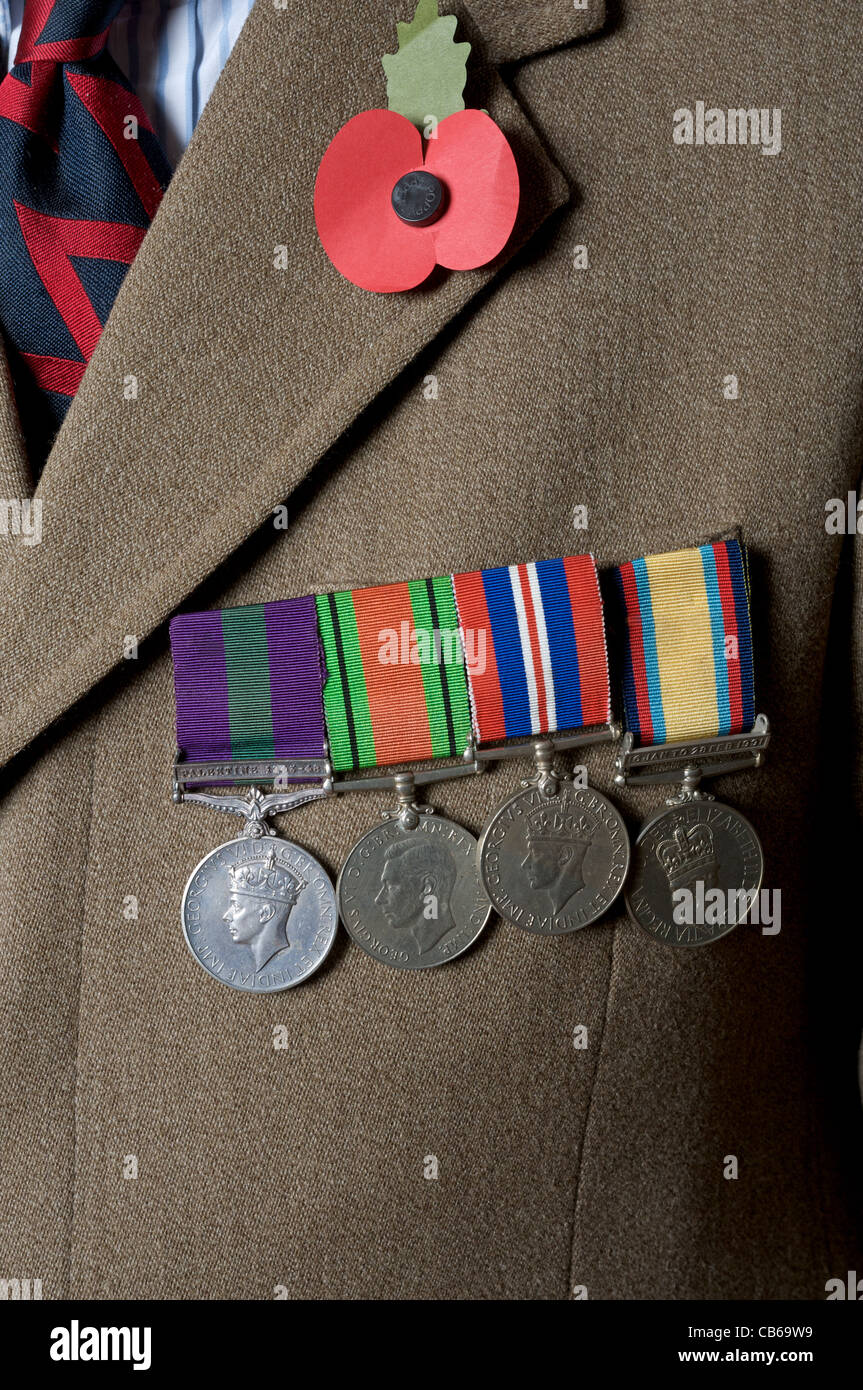 British World War Two service medals Stock Photo