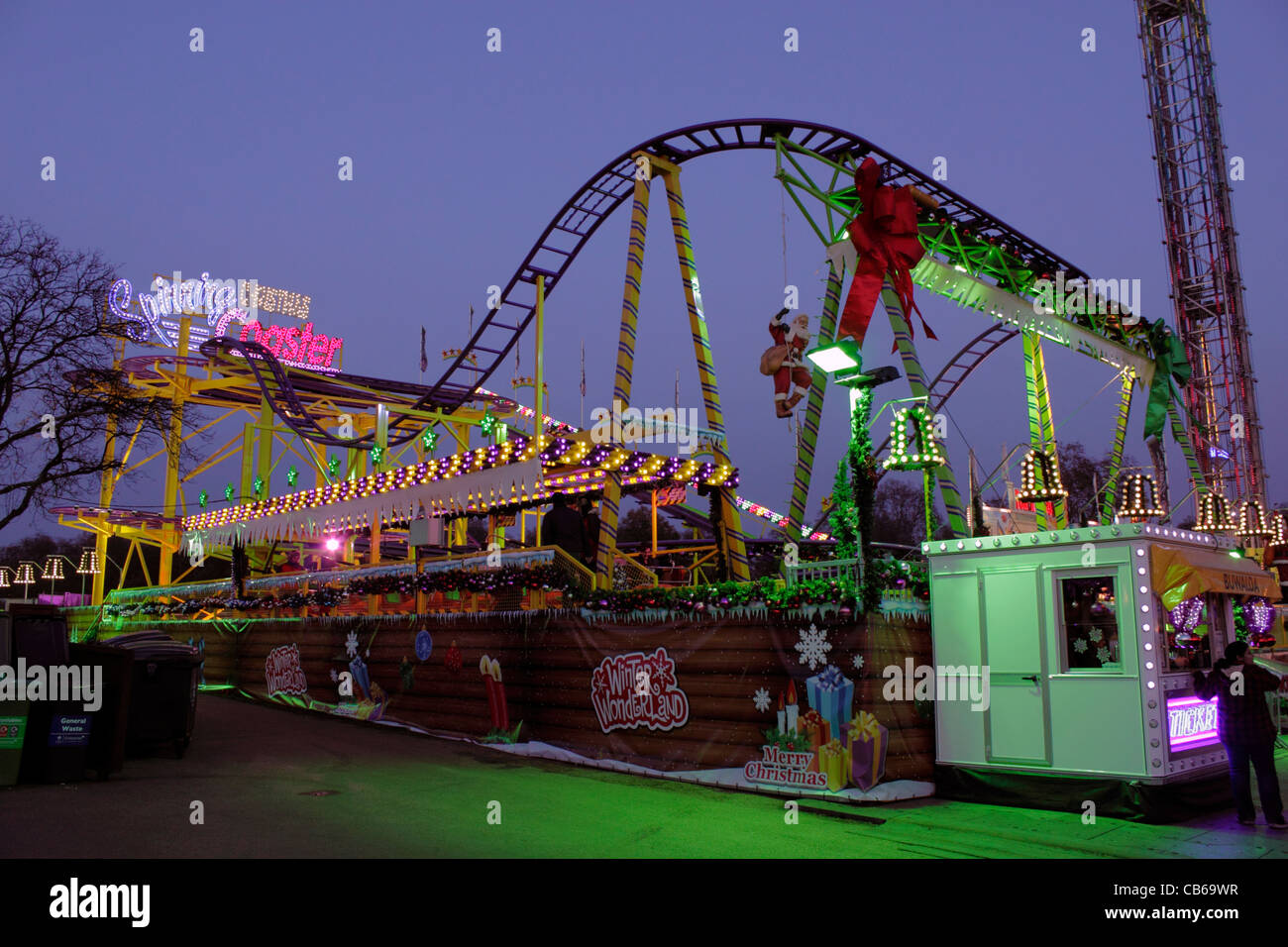 Roller Coaster at Winter Wonderland Hyde Park London Christmas 2011 Stock  Photo - Alamy