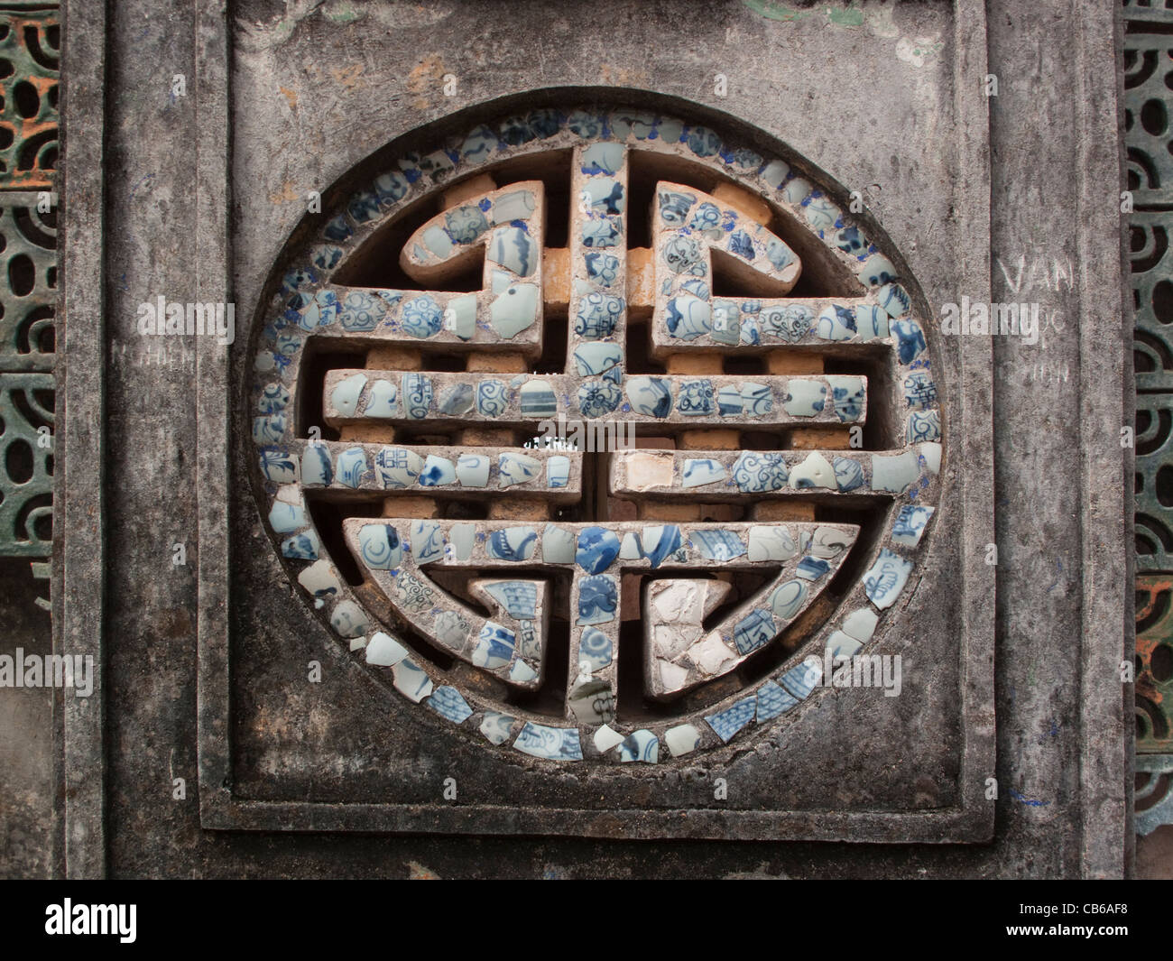 Decorative window opening with ceramic inserts at the Emperors Tombs ...