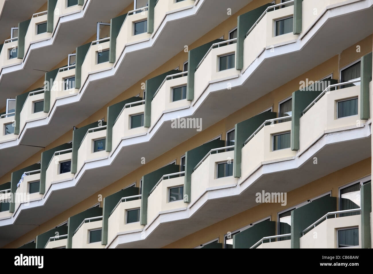 Apartment building with balconies. Horizontal composition Stock Photo ...